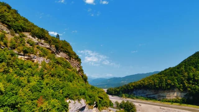 A green mountain road